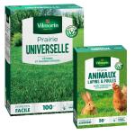 Pour nos animaux - Prairie Universelle - 1 kg + Prairie Animaux - Lapins & Poules - 500 g - face recto